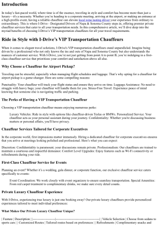 Ride in Style with I-Drive’s VIP Transportation Chauffeurs