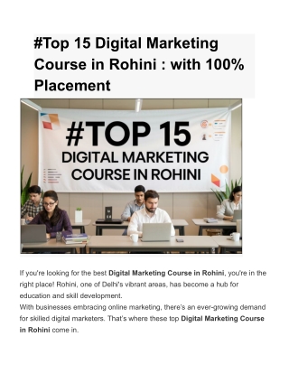 #Top 15 Digital Marketing Course in Rohini _ with 100% Placement (1)