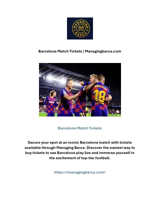 Barcelona Match Tickets | Managingbarca.com