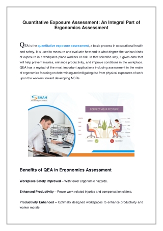 Quantitative Exposure Assessment, An Integral Part of Ergonomics Assessment