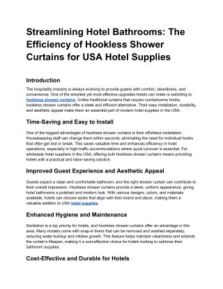 streamlining hotel bathrooms the efficiency