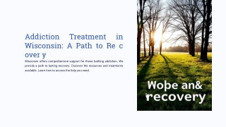 addiction wisconsin a path to re c over