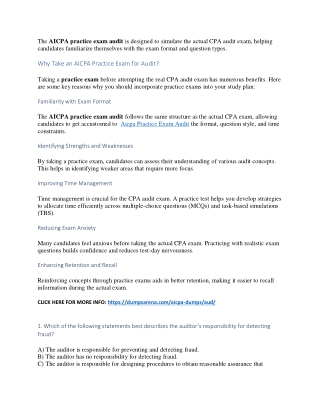 the aicpa practice exam audit is designed