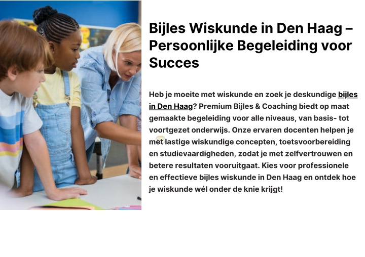 bijles wiskunde in den haag persoonlijke