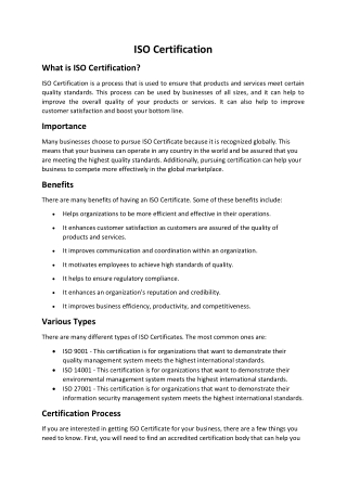 iso certification in delhi