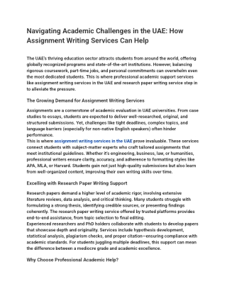 Navigating Academic Challenges in the UAE_ How Assignment Writing Services Can Help