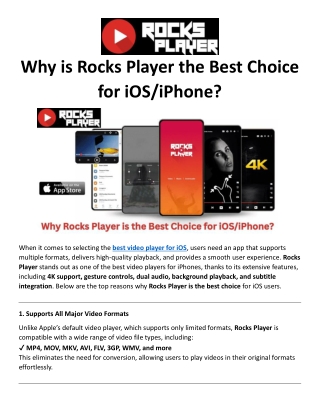 Why is Rocks Player the Best Choice for iOS/iPhone?