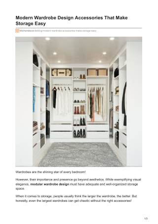 Modern Wardrobe Design by Kitchen Decor – Style Meets Functionality