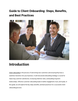 guide to client onboarding steps benefits