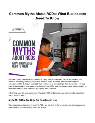 Common Myths About RCDs: What Businesses Need To Know