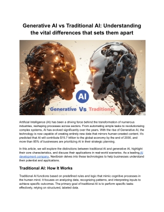 Generative AI vs Traditional AI_ Understanding the vital differences that sets them apart (1)