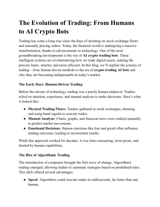 the evolution of trading from humans to ai crypto