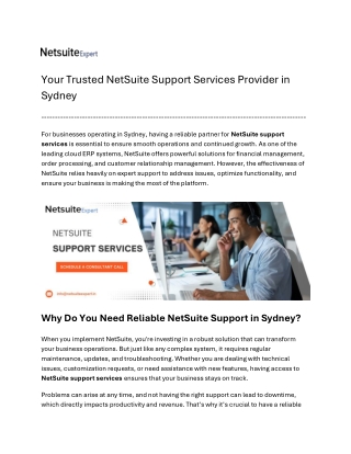 your trusted netsuite support services provider