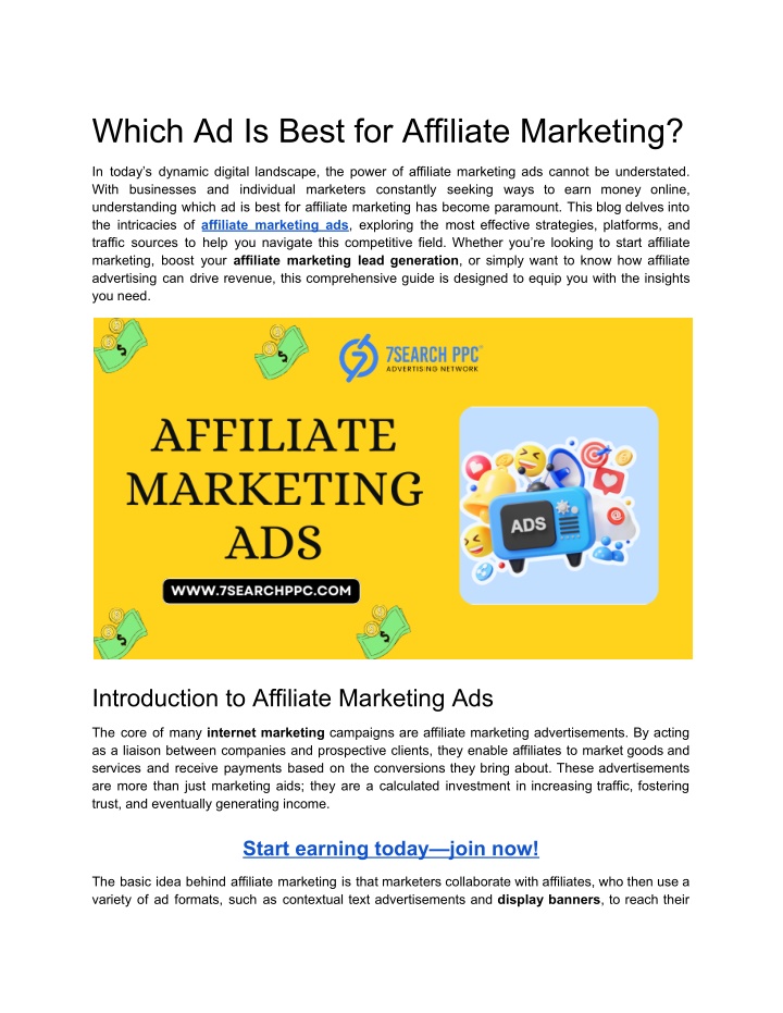 which ad is best for affiliate marketing