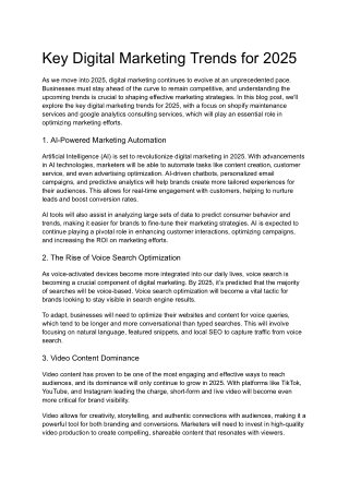 Key Digital Marketing Trends for 2025