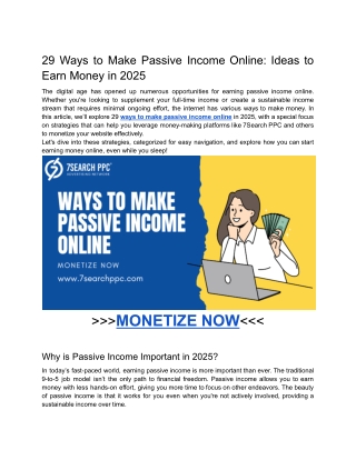 29 Ways to Make Passive Income Online_ Ideas to Earn Money in 2025