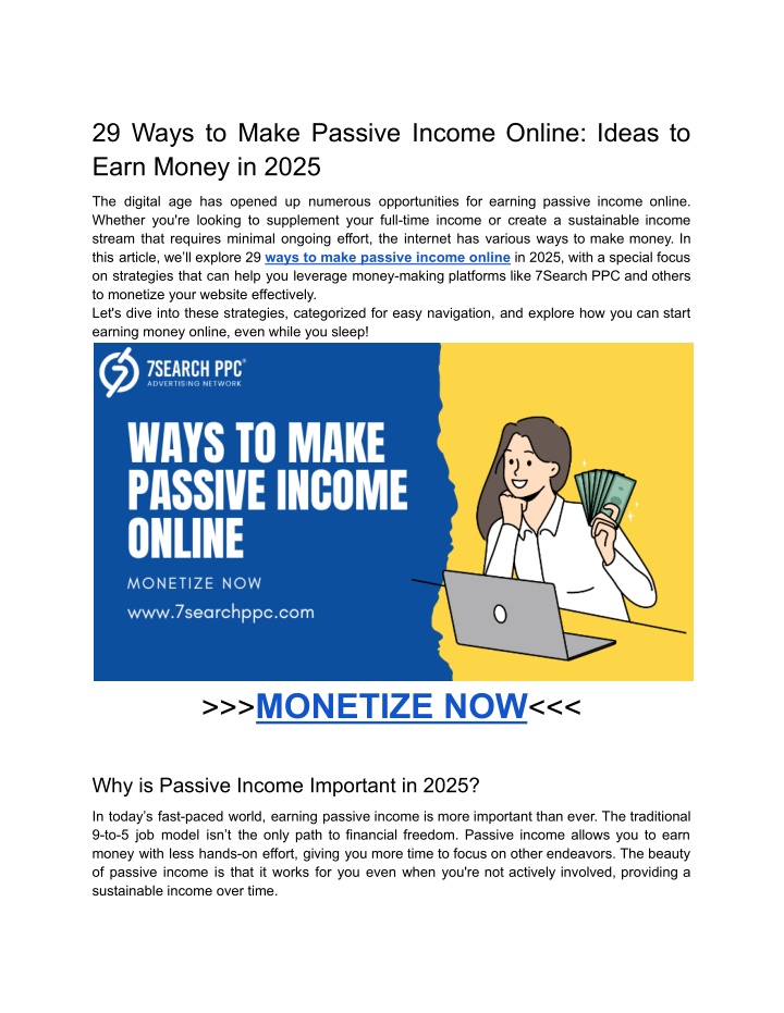 29 ways to make passive income online ideas