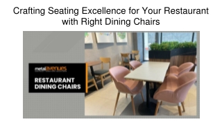 Crafting Seating Excellence for Your Restaurant with Right Dining Chairs