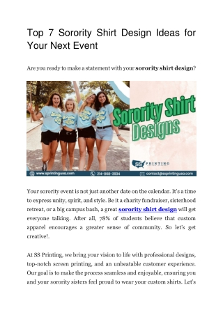 Top 7 Sorority Shirt Design Ideas for Your Next Event