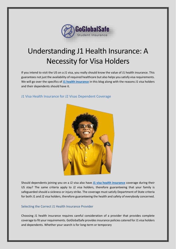 understanding j1 health insurance a necessity