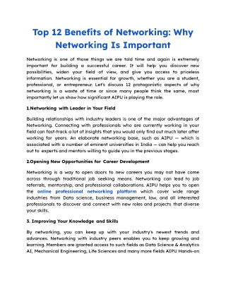 Top 12 Benefits of Networking Why Networking Is Important
