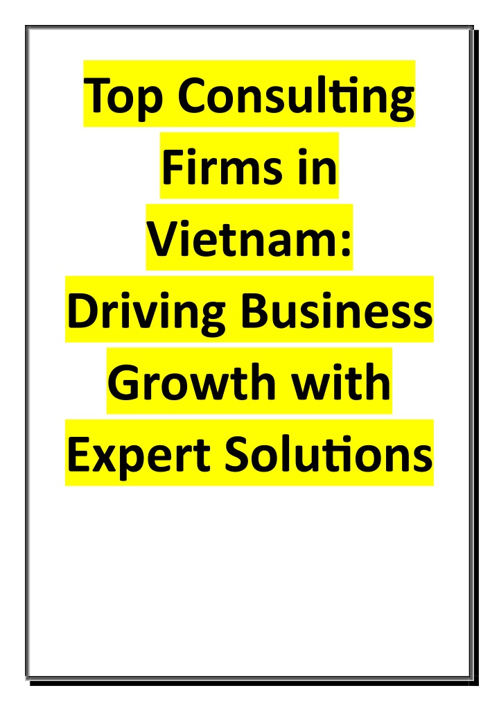 top consulting firms in vietnam driving business