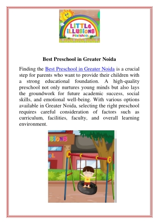 Best Preschool in Greater Noida (1)