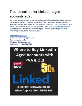 Where to Buy LinkedIn Aged Accounts with Connections