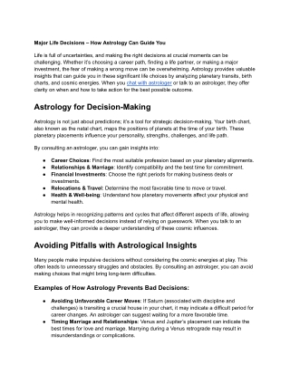 major life decisions how astrology can guide you