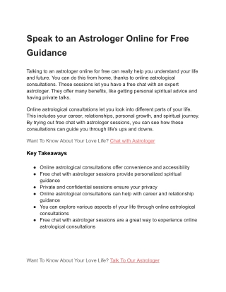 speak to an astrologer online for free guidance