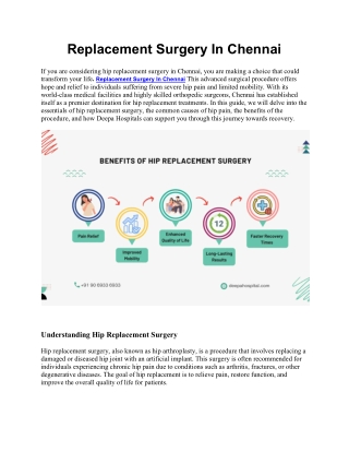 Replacement Surgery In Chennai