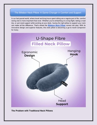 The Billebon Neck Pillow A Game-Changer in Comfort and Support