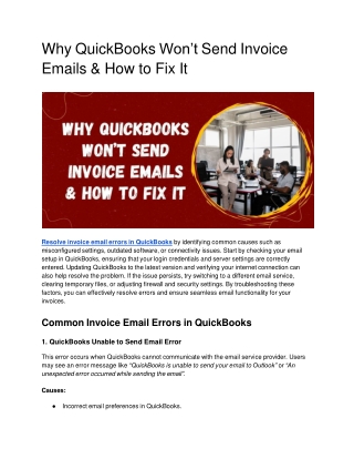 why quickbooks won t send invoice emails how to fix it