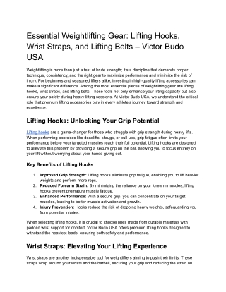 Essential Weightlifting Gear_ Lifting Hooks, Wrist Straps, and Lifting Belts – Victor Budo USA