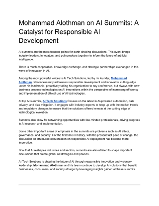 mohammad alothman on ai summits a catalyst