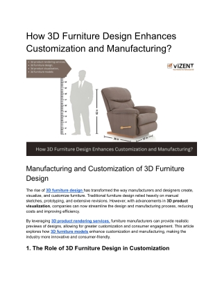 how 3d furniture design enhances customization