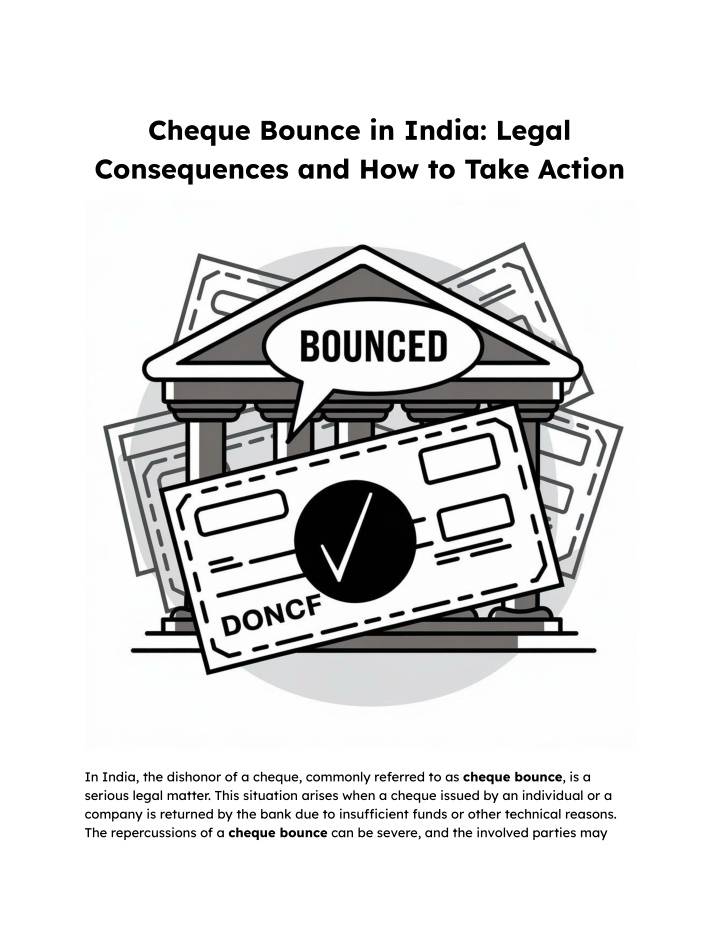 cheque bounce in india legal consequences