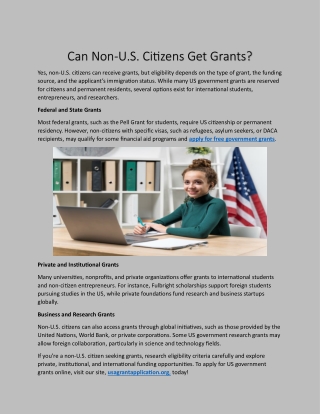 Can Non-U.S. Citizens Get Grants