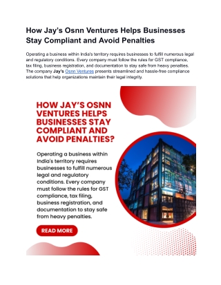 How Jay’s Osnn Ventures Helps Businesses Stay Compliant and Avoid Penalties