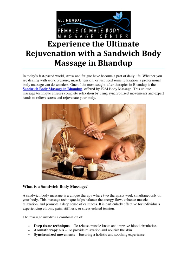 experience the ultimate rejuvenation with