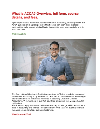 what is acca overview full form course details