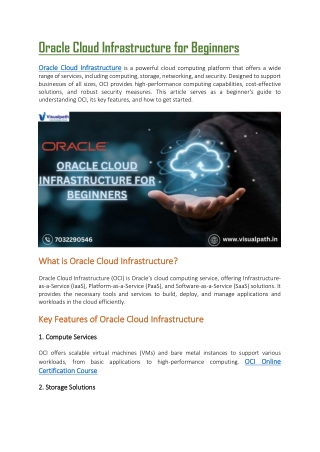 Oracle Cloud Infrastructure Training-OCI Training Online