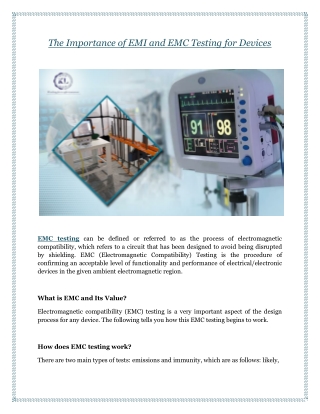 The Importance of EMI and EMC Testing for Devices