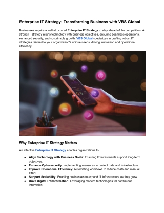 enterprise it strategy transforming business with
