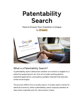 Patentability Search: A Complete Guide to Protect Your Invention | IIP Search