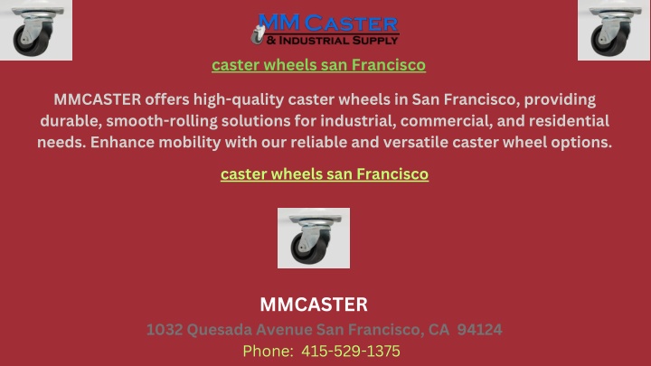 caster wheels san francisco