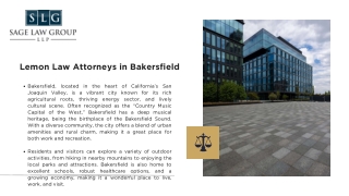 Lemon Law Attorneys in Bakersfield - Sage Law Group LLP