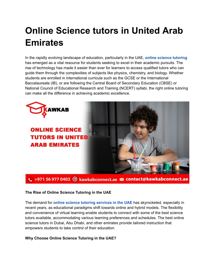 online science tutors in united arab emirates