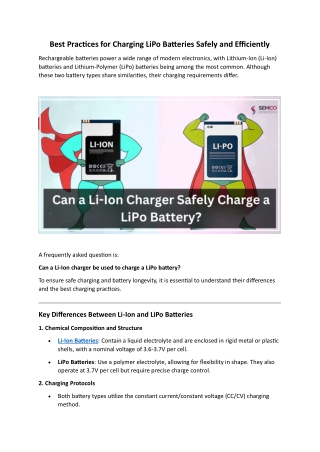 Best Practices for Charging LiPo Batteries Safely and Efficiently