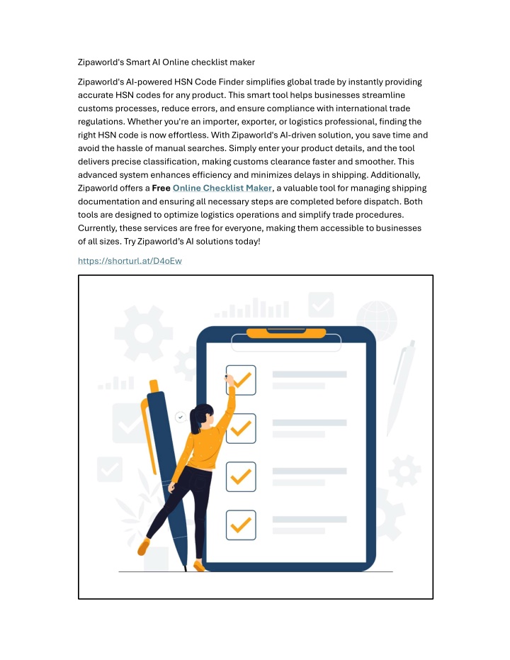 zipaworld s smart ai online checklist maker